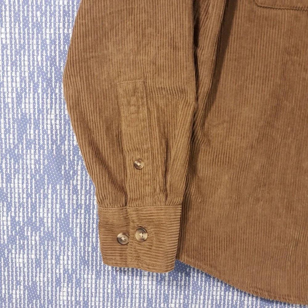 Banana Republic Corduroy Shirt Mens Small Brown Button Up Long Sleeve Pockets